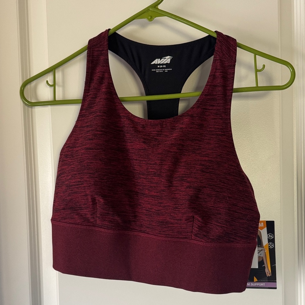 NWT Avia Women's Maroon Sports Bra / J3